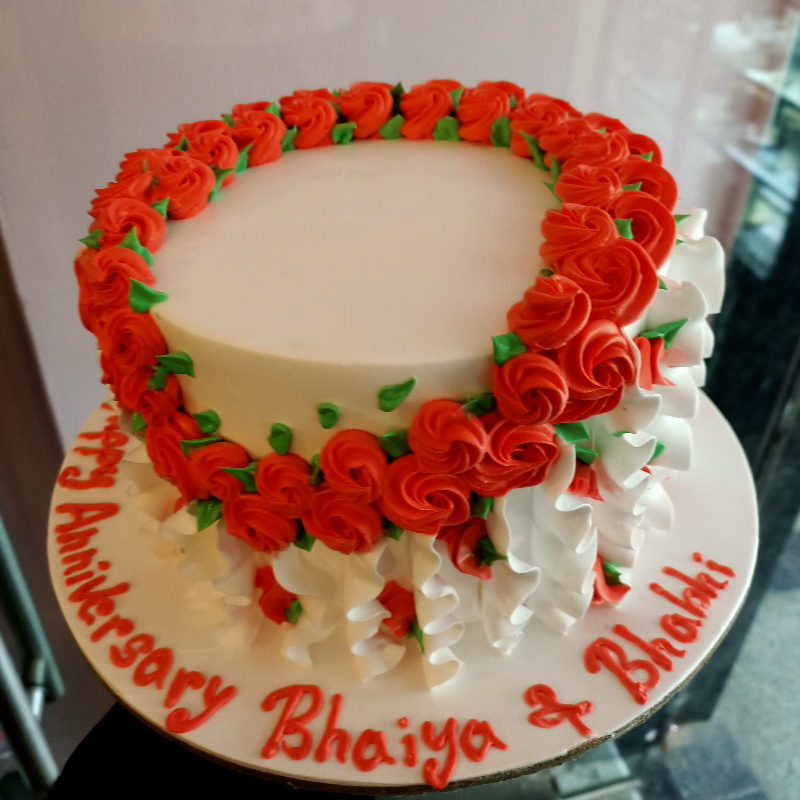 Flowers theme cake